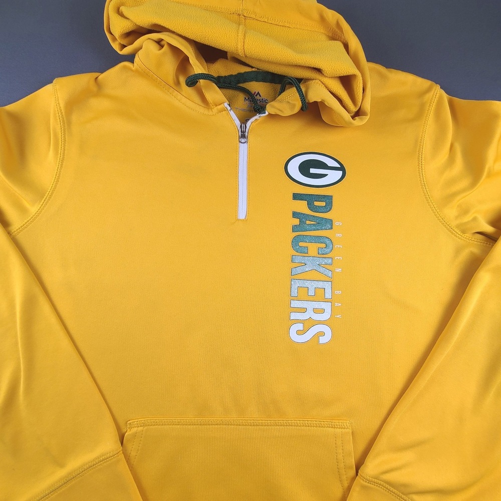 Green Bay Packers Majestic Thermabase Performance Hoodie Woman's Yellow - 2XL